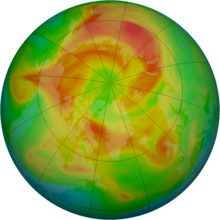 Arctic ozone map for 12 April 2008